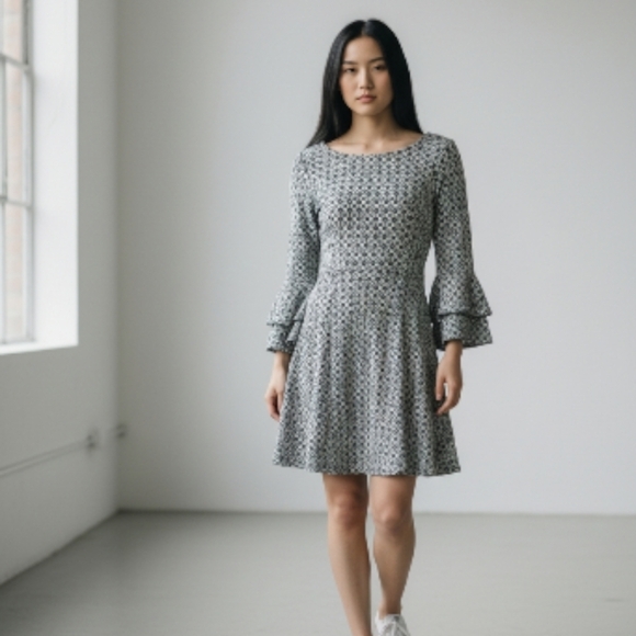 My Michelle Dresses & Skirts - My Michelle Monochrome Long Sleeve Dress